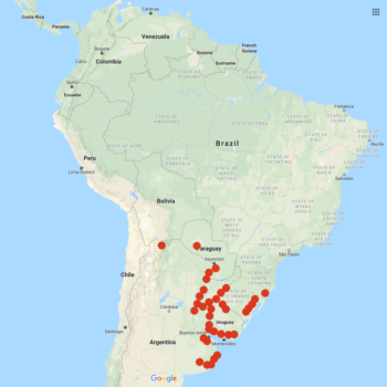 Solanum commersonii distribution map
